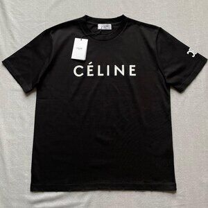CELINE MEN'S BLACK COLOR COTTON T-SHIRT XLARGE